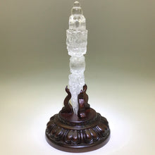 Cargar imagen en el visor de la galería, Hand-carved Quartz Crystal Tibetan Vajra With Custom Stand
