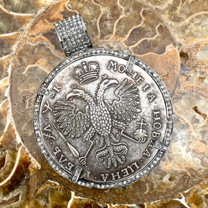 Rare Russian Imperial Romanov Dynasty Coin Pendant Circa 1712