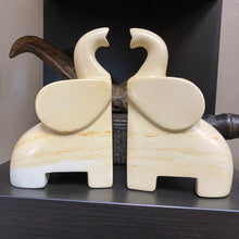 Cargar imagen en el visor de la galería, Soapstone Kissing Elephants Bookends, Kenya
