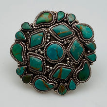 Cargar imagen en el visor de la galería, Turquoise Cluster Ring Size 6
