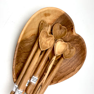 Olive Wood Heart Dishes, Africa