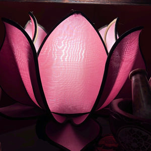 Vietnamese Silk Lotus Lamp