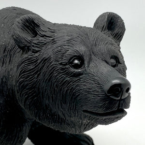 Hand Carved Obsidian Bear