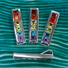 Cargar imagen en el visor de la galería, Rainbow Pride 6 Natural Stone Sterling Pendant
