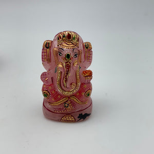 Rose Quartz Ganesh Figures